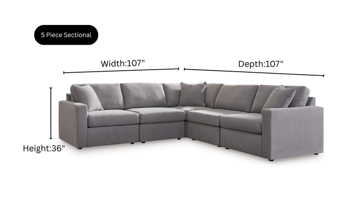 Modern Heritage Modmax Fabric Sectional Sofa with Throw pillows