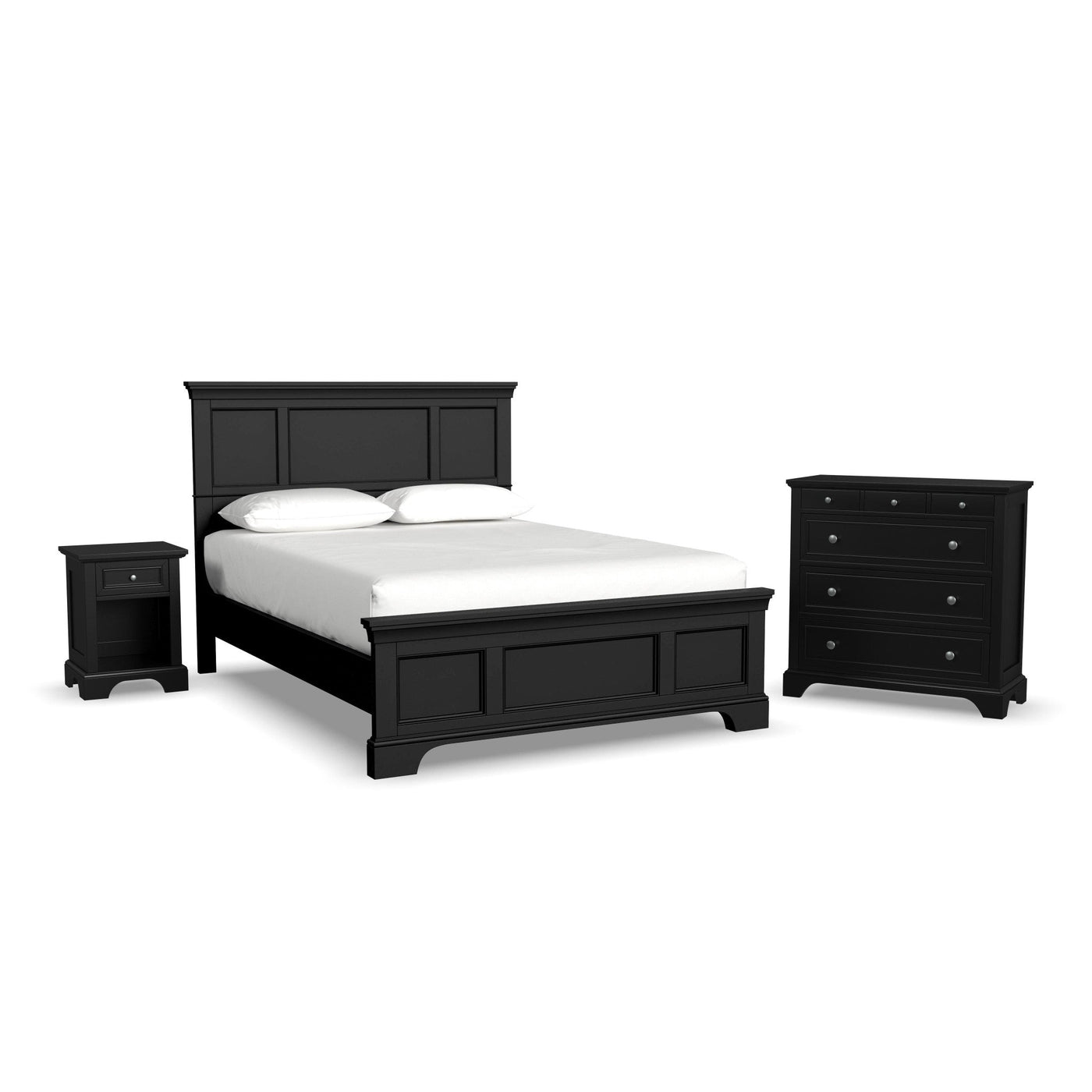 Ashford Queen Bed, Nightstand and Chest - Black by Homestyle