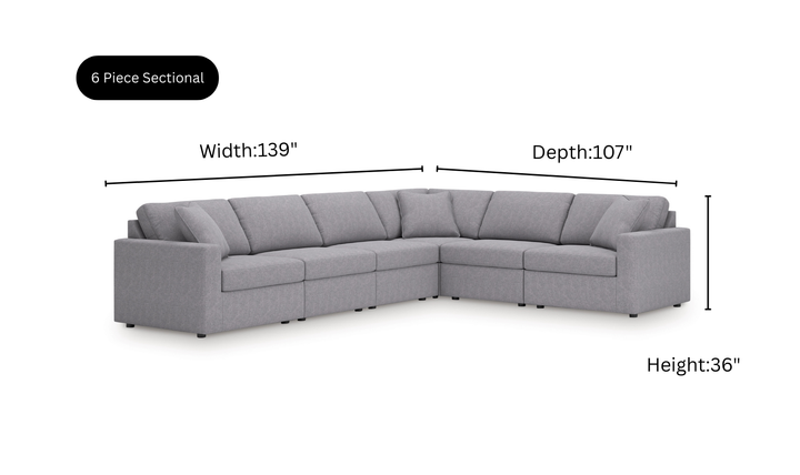 Modern Heritage Modmax Fabric Sectional Sofa with Throw pillows