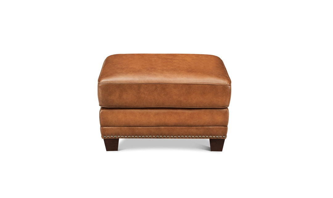 Hydeline Cimmaron Leather Ottoman With Zip Cover - Jennifer furniture