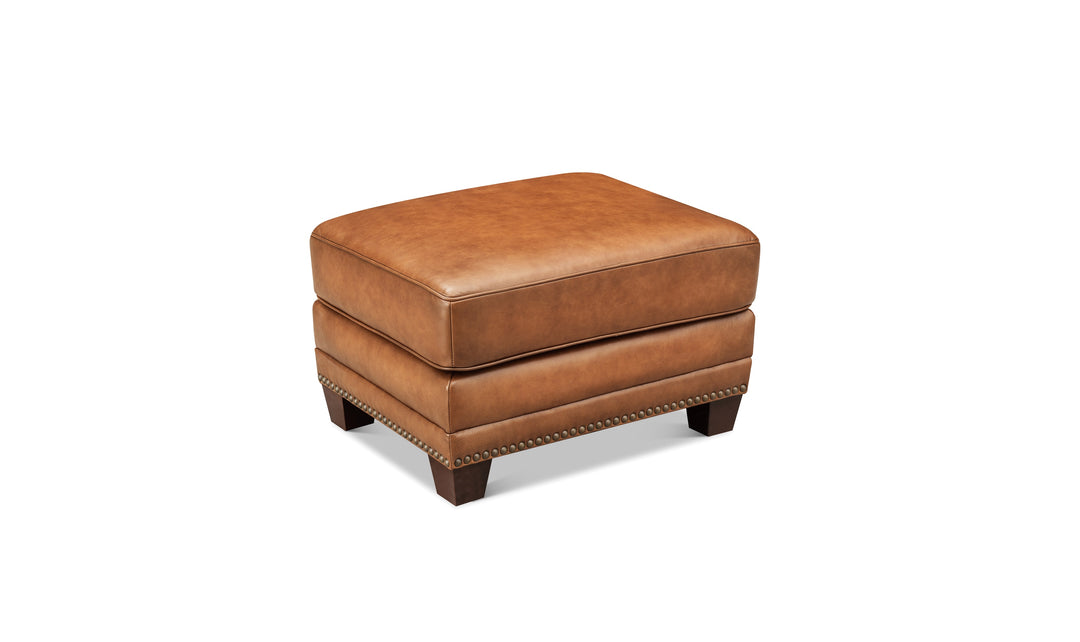 Hydeline Cimmaron Leather Ottoman With Zip Cover - Jennifer furniture