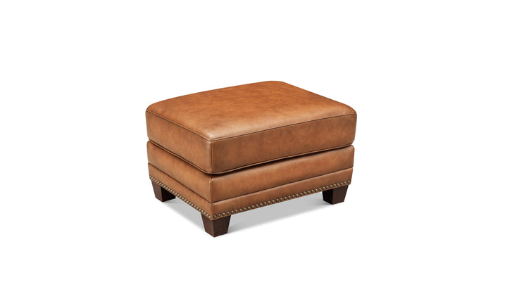 Hydeline Cimmaron Leather Ottoman With Zip Cover - Jennifer furniture