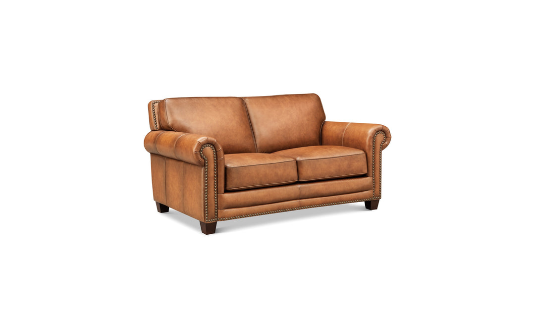 Hydeline Cimmaron Leather Upholstered Loveseat With Rolled Arms - Jennifer Furniture