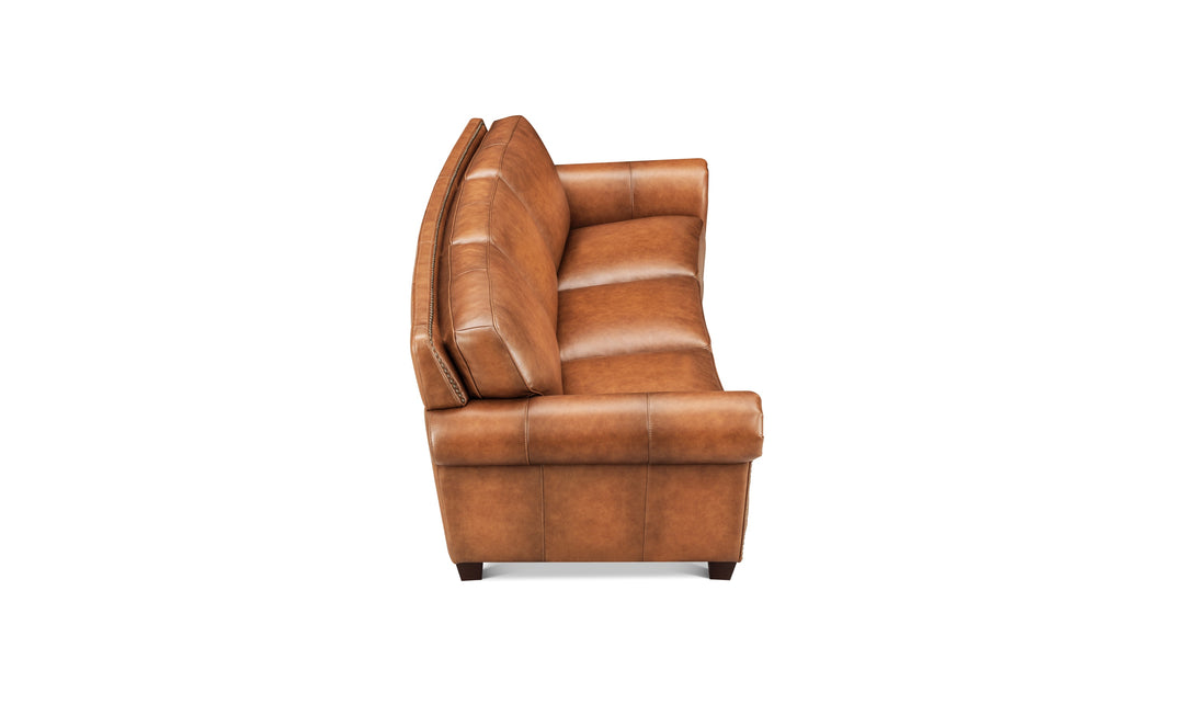 Hydeline Cimmaron Leather Upholstered Sofa With Rolled Arms - Jennifer Furniture