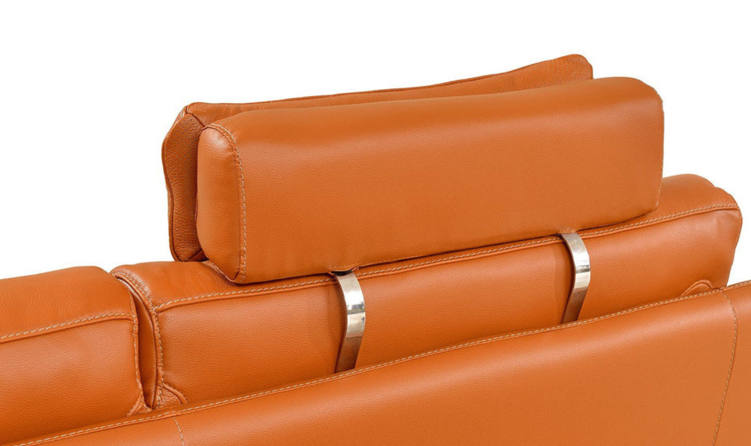 Arrow Modern L-shaped Leather Sectional in Orange-jennifer