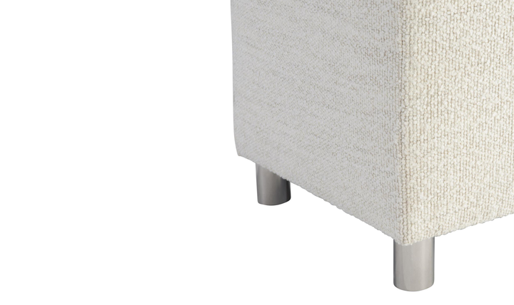 Bernhardt Modulum White Fabric Upholstered Wood Bench with Metal Legs