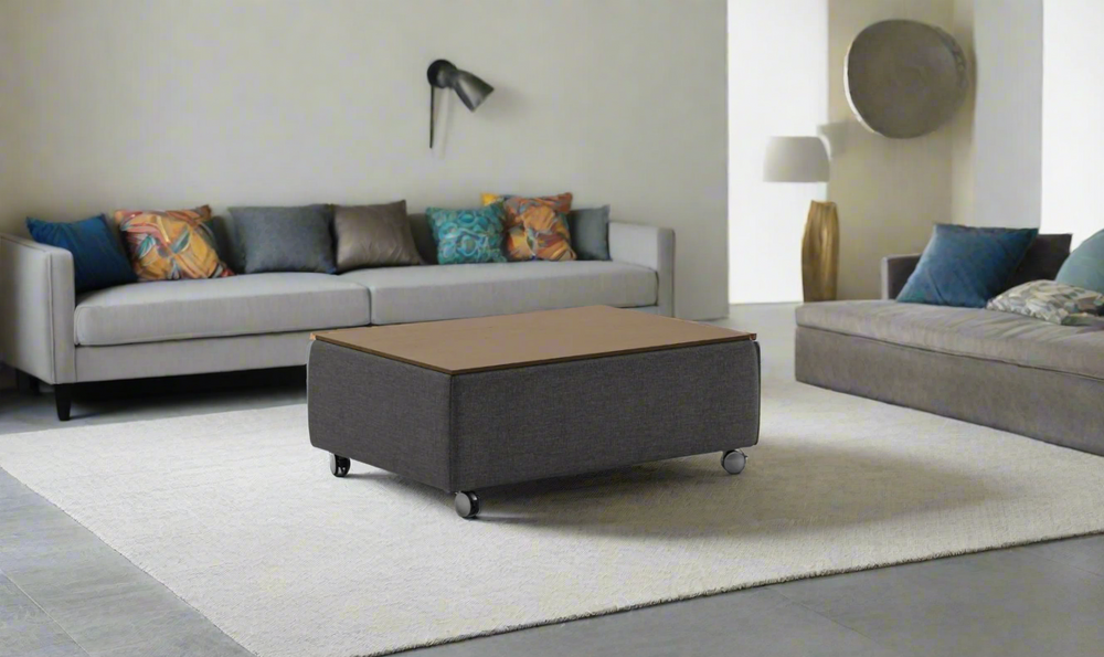Luonto Functional Coffee Table w/ Wood Top & Storage-Jennifer Furniture