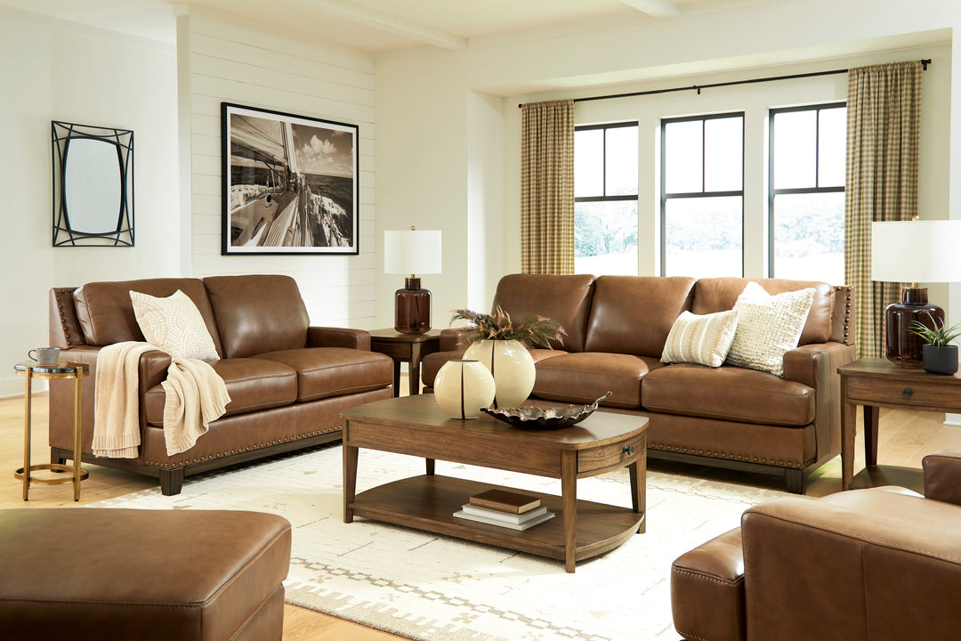 Modern Heritage Saonara Leather Stationary Living Room Sets