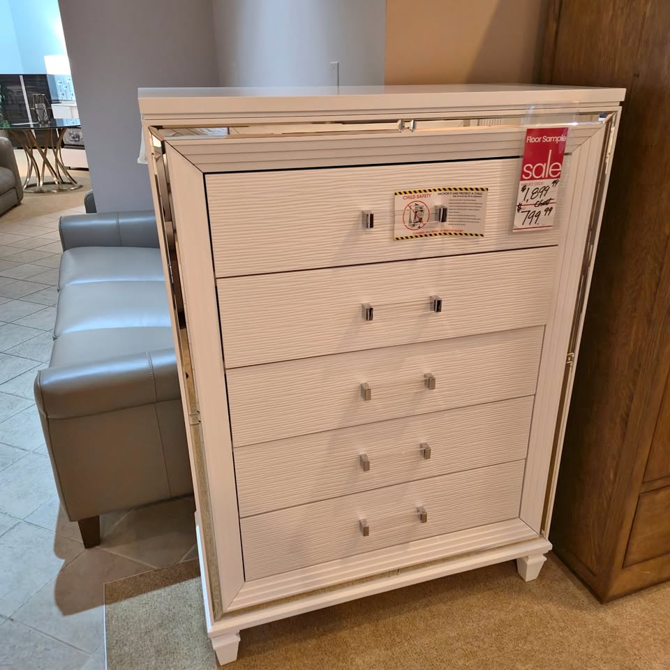 White Chest w/ Mirror Accent
