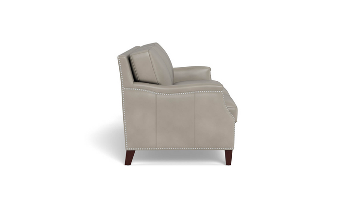 Camano 3 Seater 84'' Leather Sofa With Nail-Head Finish-Jennifer Furniture 