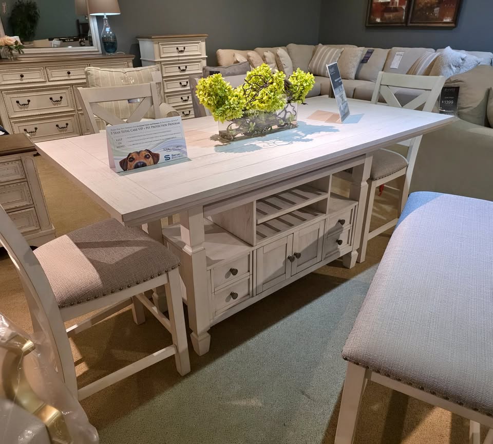 Counter Table Only w/ Bottle Rack & Storage