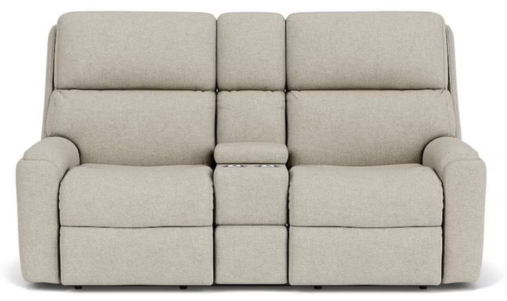 Rio Fabric Power Reclining Loveseat with Console