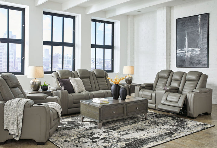 Modern Heritage Backtrack Leather Power Reclining Living Room Set