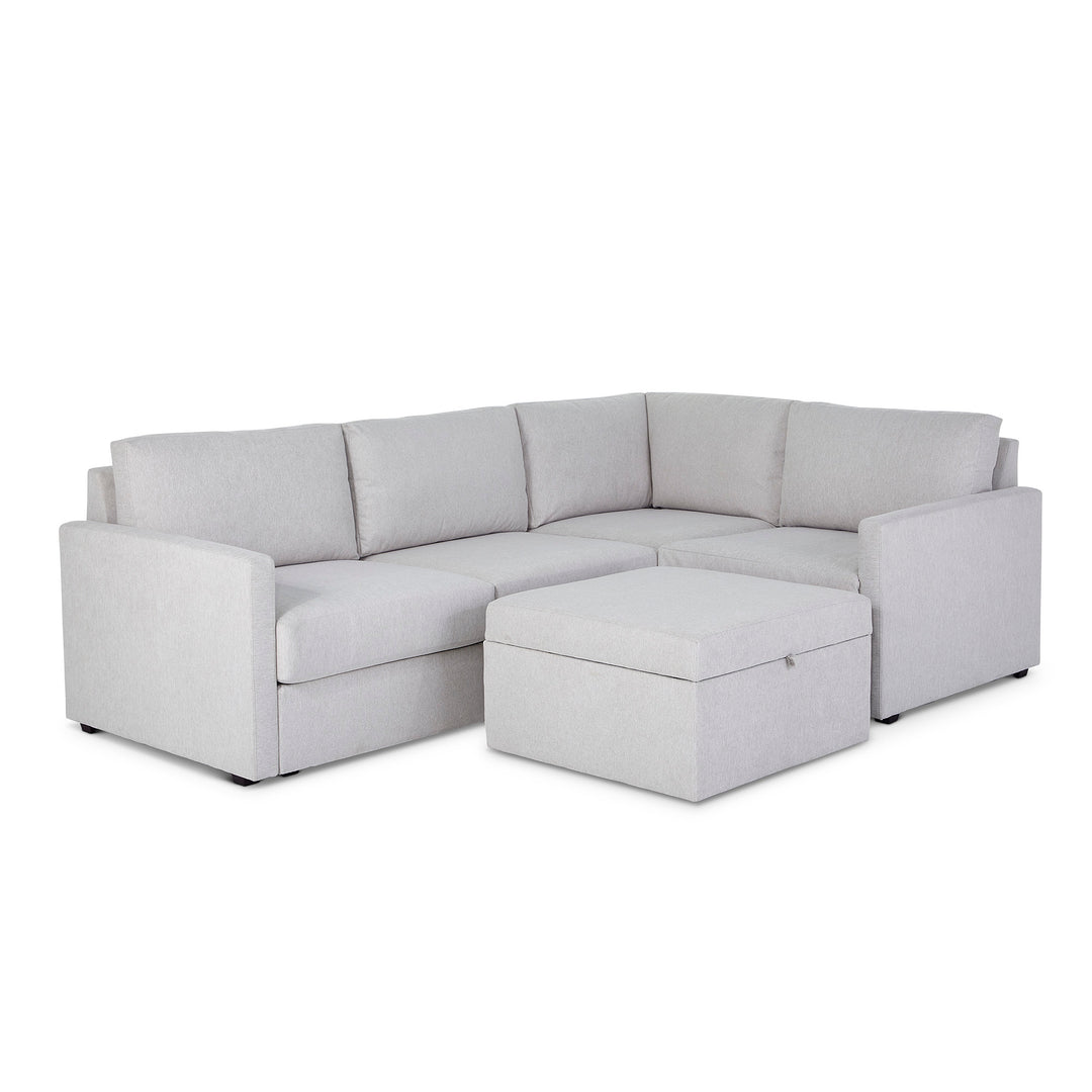 Flex 4-seat Sectional With Narrow Arm And Storage Ottoman By Homestyles