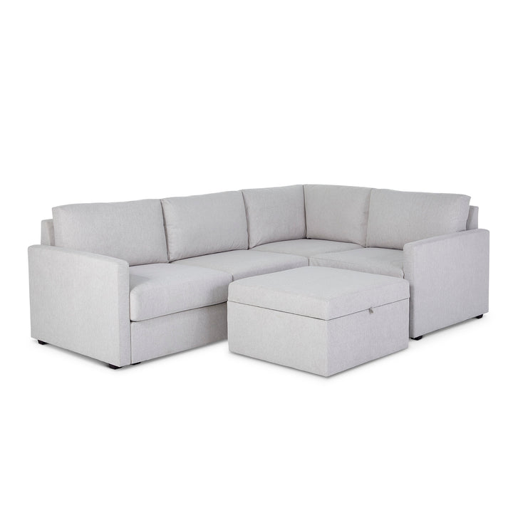Flex 4-seat Sectional With Narrow Arm And Storage Ottoman By Homestyles