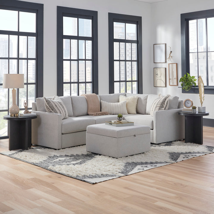 Flex 4-seat Sectional With Narrow Arm And Storage Ottoman By Homestyles