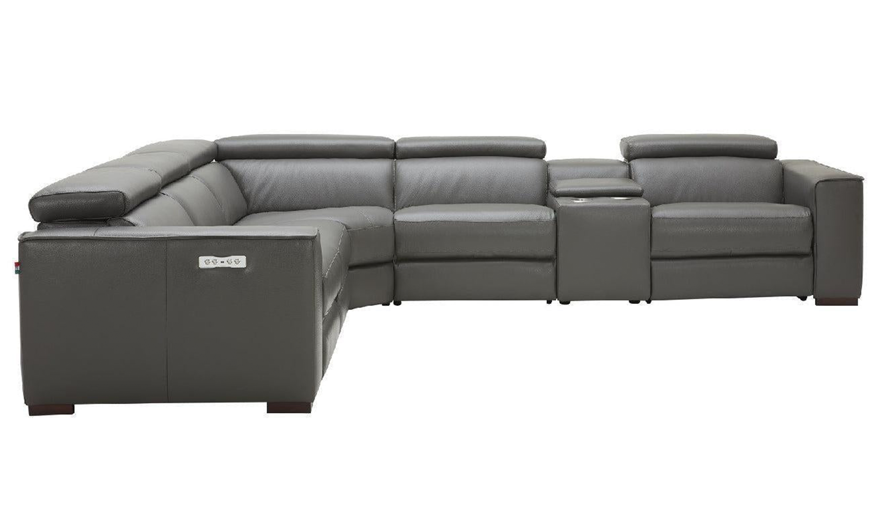 Jennifer Italia Incanto  L-Shaped Leather/Fabric Motion 6pc Sectional