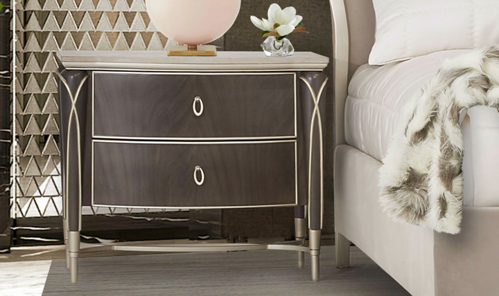 AICO Furniture Villa Cherie Nightstand in Hazelnut-jennifer furniture