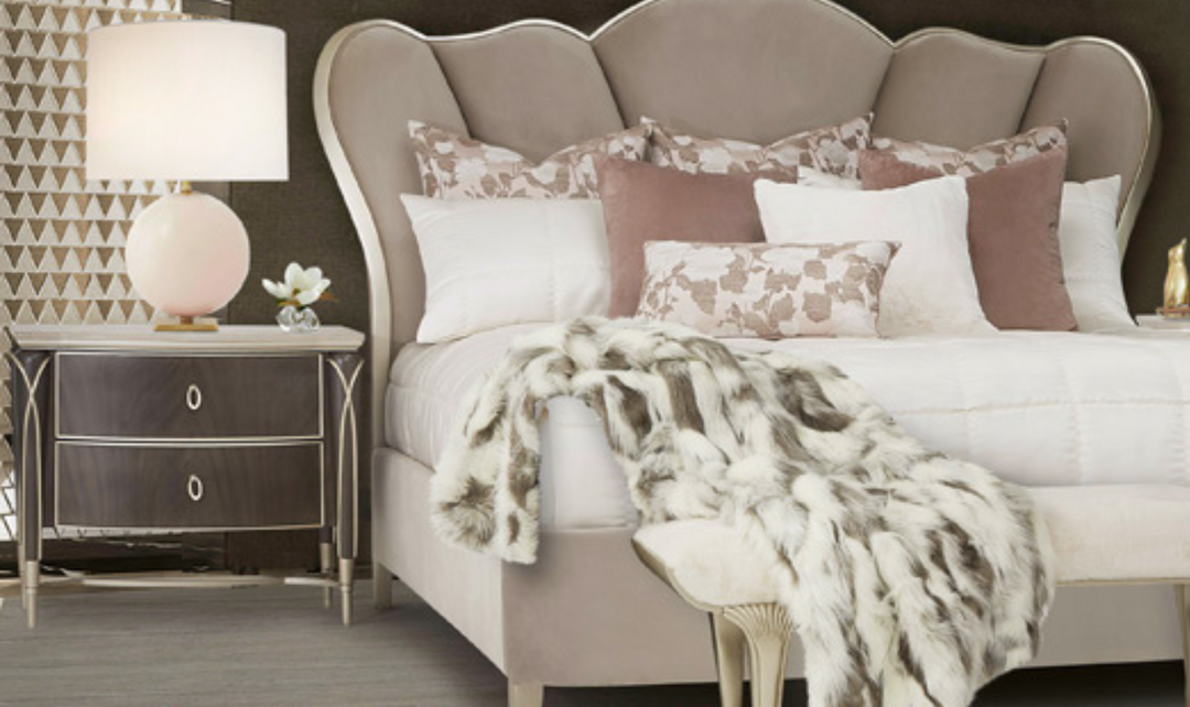 AICO Furniture Villa Cherie Nightstand in Hazelnut-jennifer furniture