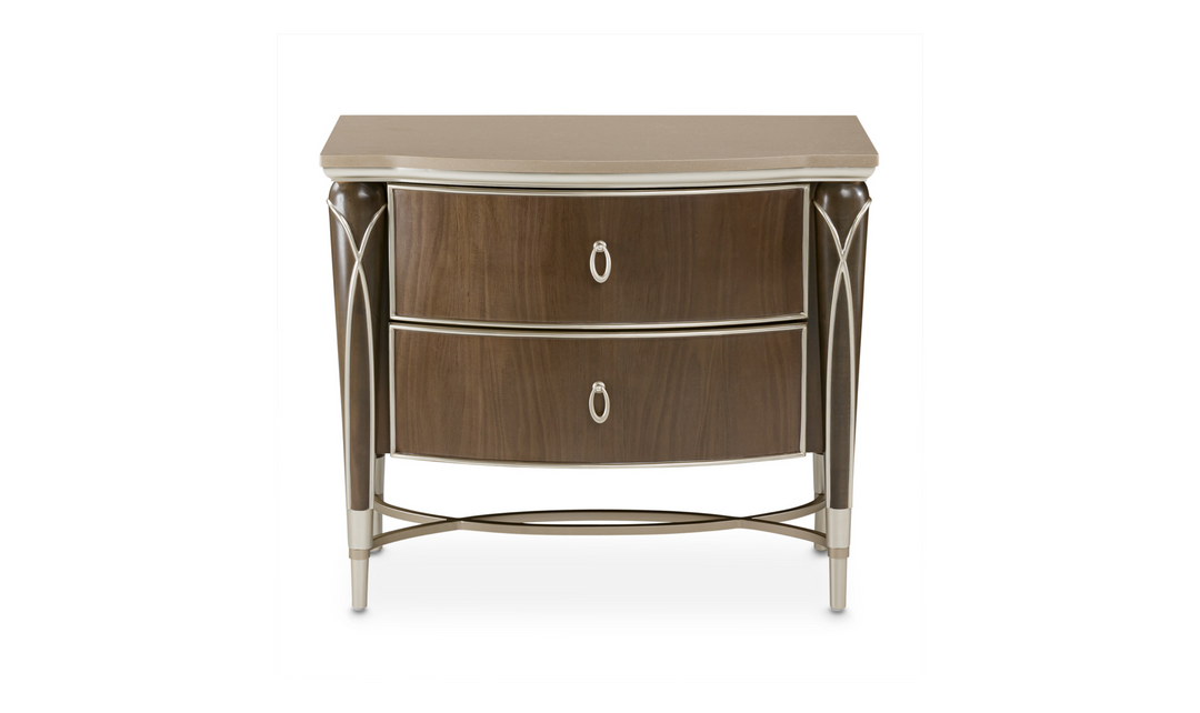 AICO Furniture Villa Cherie Nightstand in Hazelnut-jennifer furniture