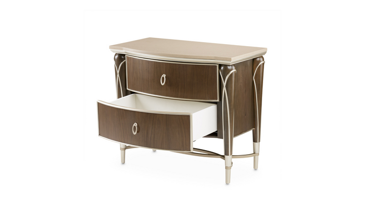 AICO Furniture Villa Cherie Nightstand in Hazelnut-jennifer furniture