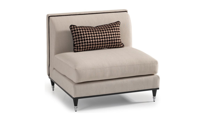 AICO La Francaise Fabric Armless Chair