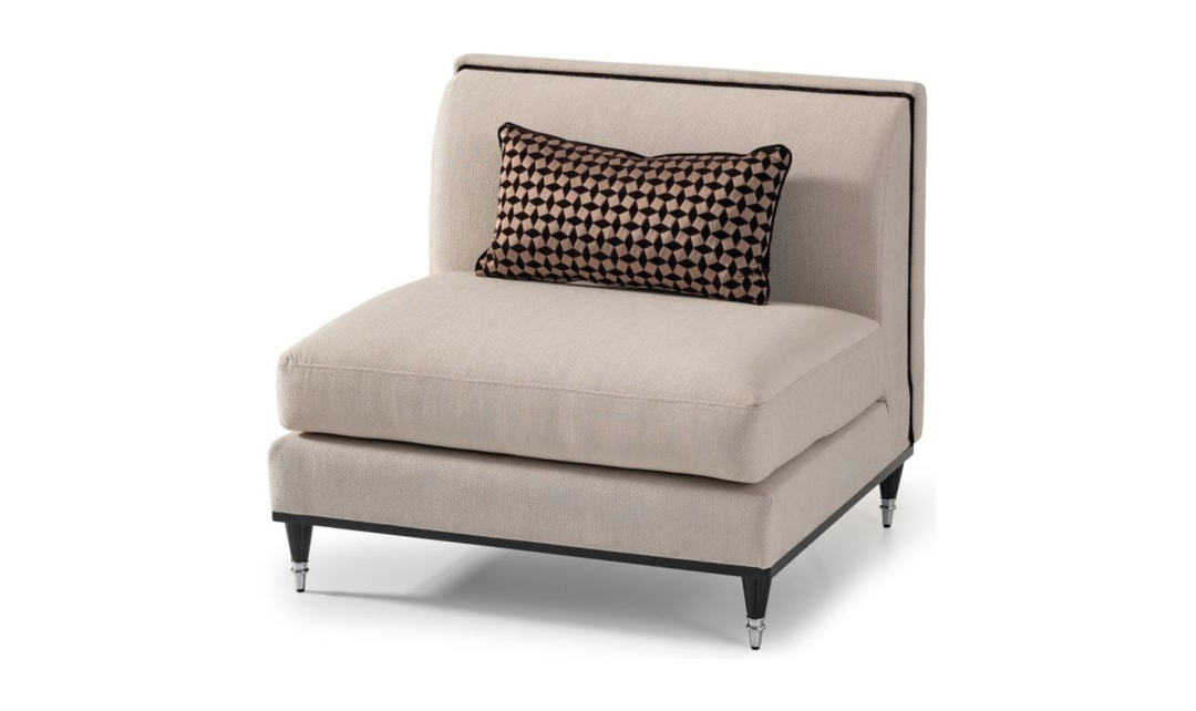 AICO La Francaise Fabric Armless Chair