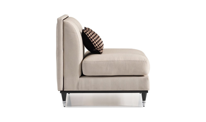 AICO La Francaise Fabric Armless Chair