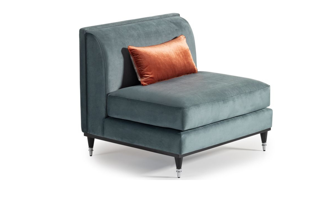 AICO La Francaise Fabric Armless Chair