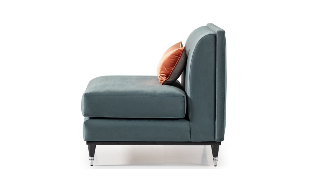 AICO La Francaise Fabric Armless Chair