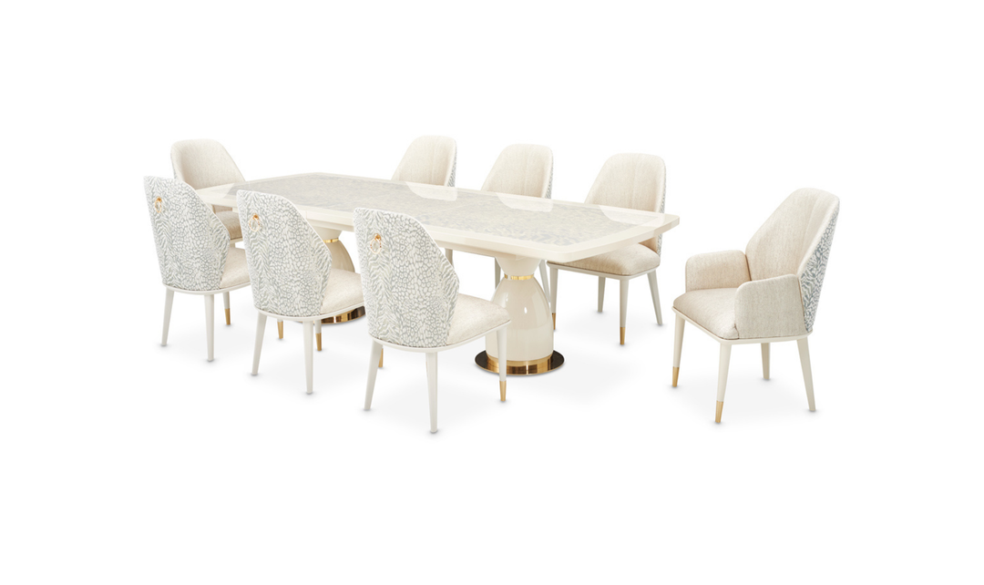 AICO Lisbon Silken Matte Cream Dining Table