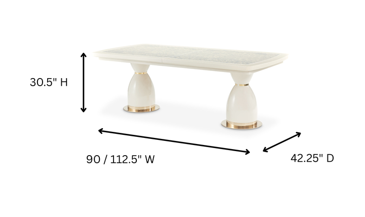 AICO Lisbon Silken Matte Cream Dining Table