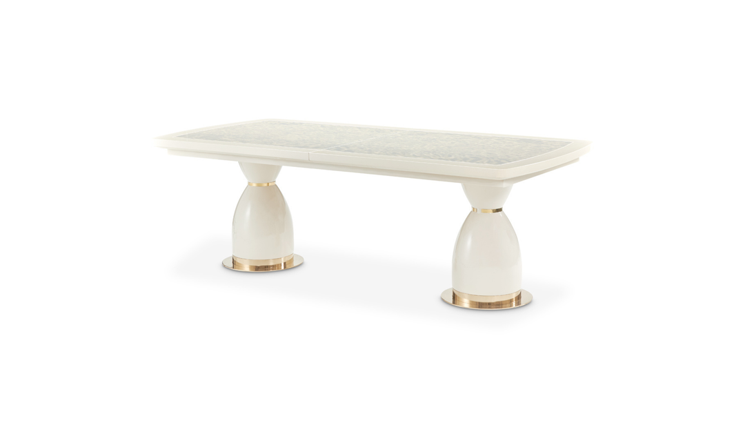 AICO Lisbon Silken Matte Cream Dining Table-jennifer furniture