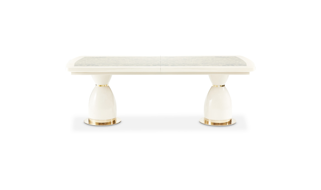 AICO Lisbon Silken Matte Cream Dining Table-jennifer furniture
