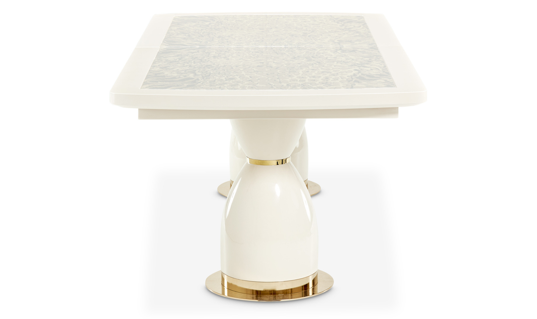 AICO Lisbon Silken Matte Cream Dining Table-jennifer furniture