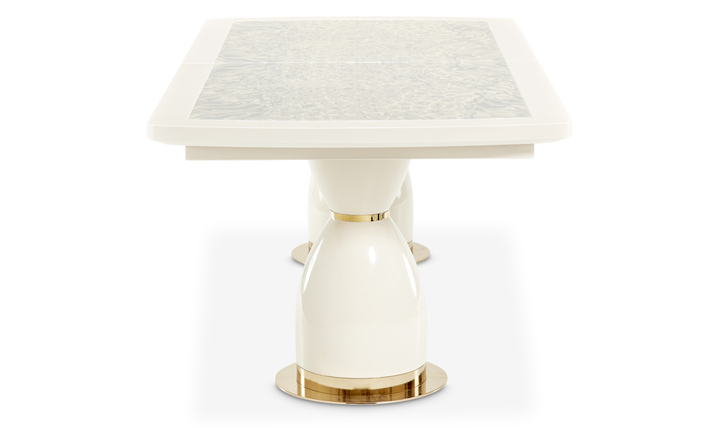 AICO Lisbon Silken Matte Cream Dining Table-jennifer furniture