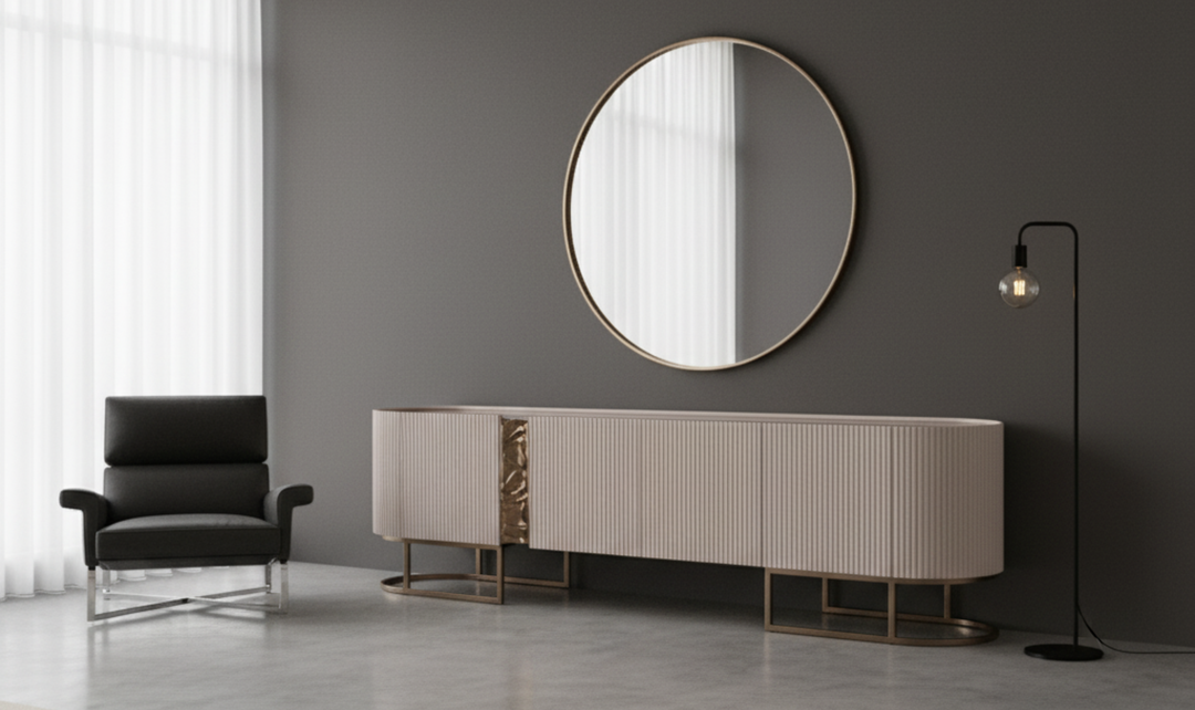 AICO Lisbon Silken Matte Cream Media Cabinet-jennifer furniture