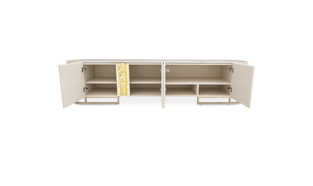 AICO Lisbon Silken Matte Cream Media Cabinet