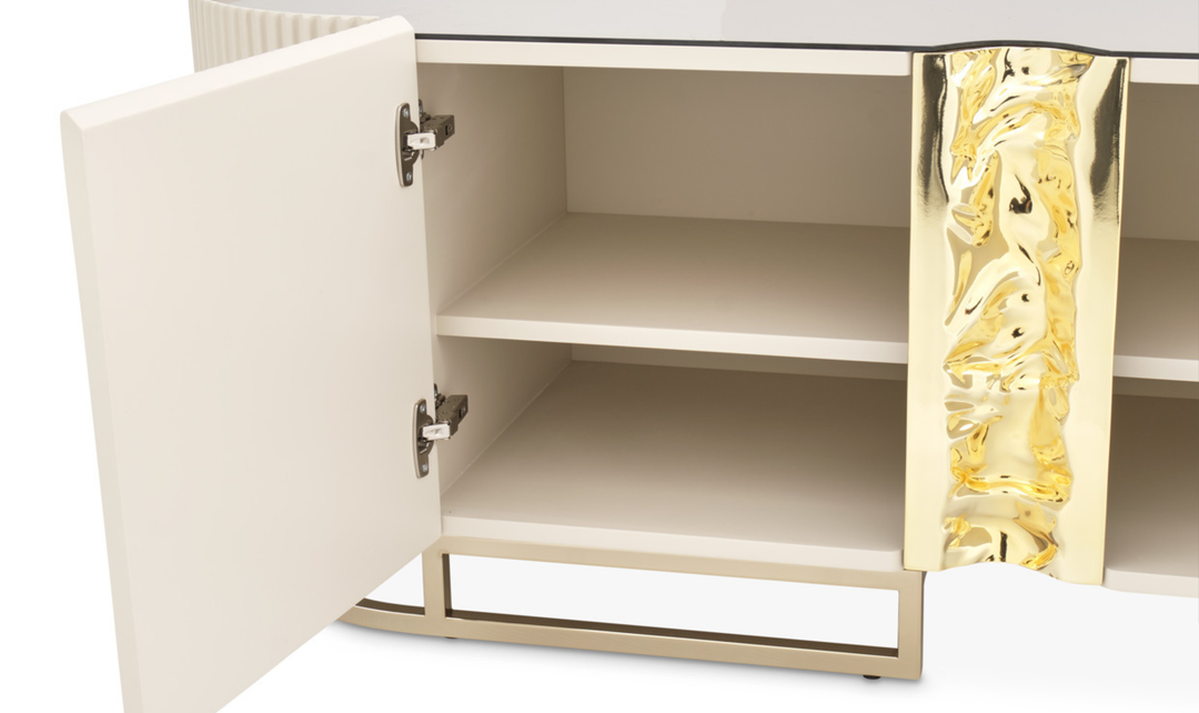 AICO Lisbon Silken Matte Cream Media Cabinet
