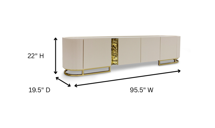 AICO Lisbon Silken Matte Cream Media Cabinet