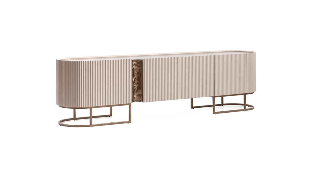 AICO Lisbon Silken Matte Cream Media Cabinet