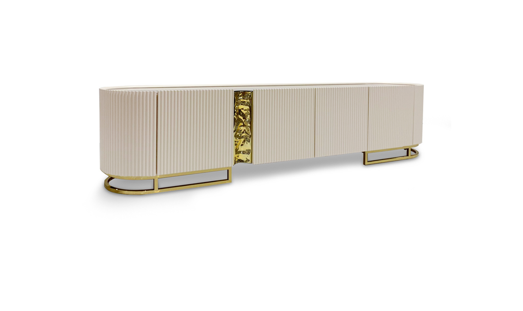 AICO Lisbon Silken Matte Cream Media Cabinet