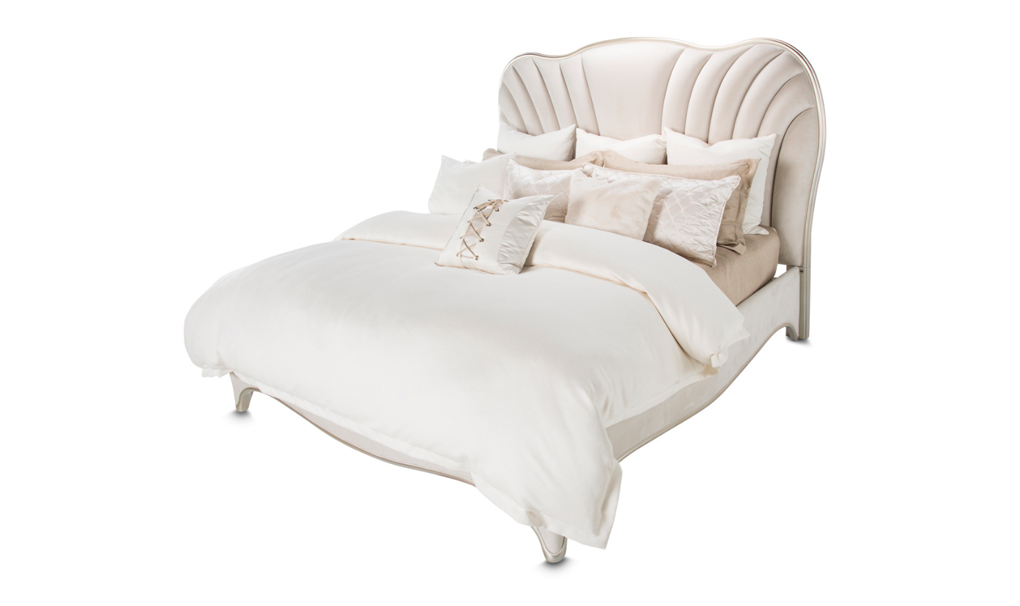 AICO London Place Bed in Creamy Pearl Finish