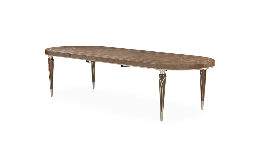 AICO Villa Cherie"4 Leg Oval Dining Table-jennifer furniture