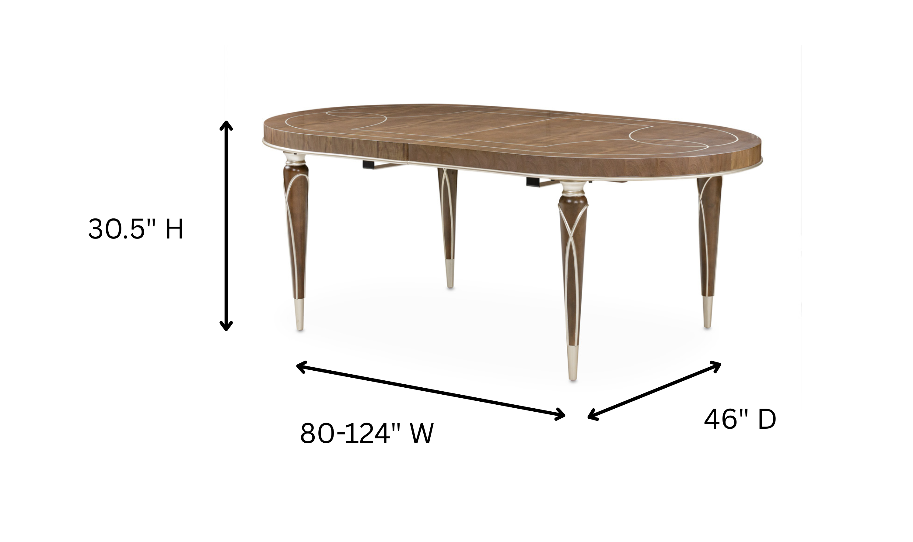 AICO Furniture Villa Cherie 4 Leg Oval Dining Table