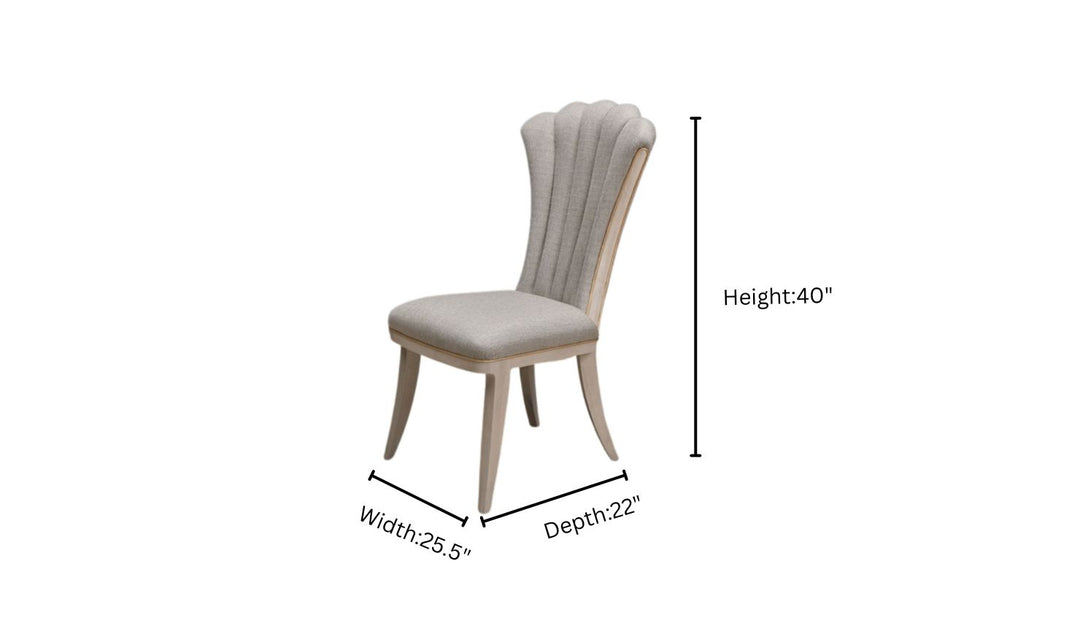 AICO Fantosini Sculpted Gray Side Chair with Tufted Cushions