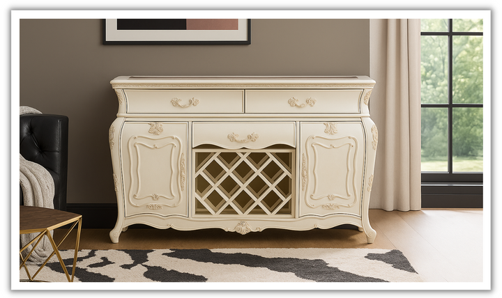 AICO Lavelle Rectangle Sideboard in Pearl