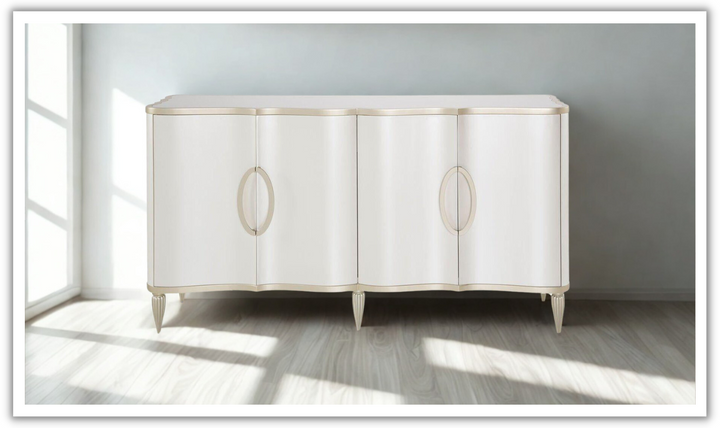 AICO London Place Wooden Sideboard Cabinet in Creamy Pearl
