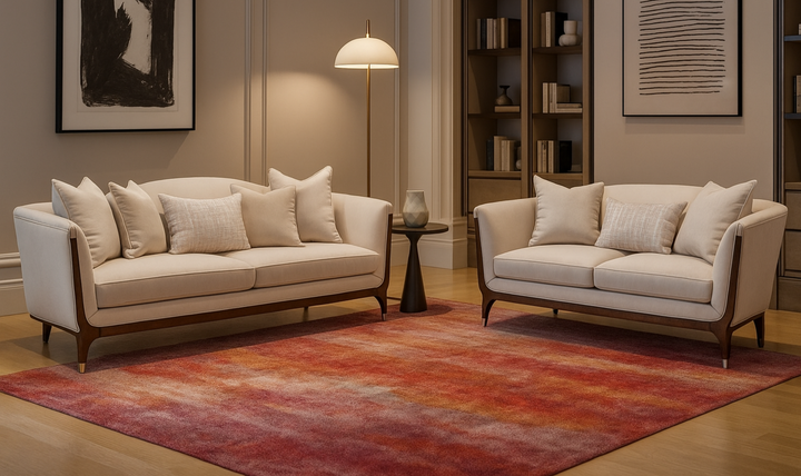 AICO Paris Chic 2 Piece Fabric Living Room Set in Beige-jennifer furniture