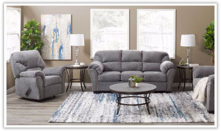 Allmaxx Recliner Living Room Set in Gray